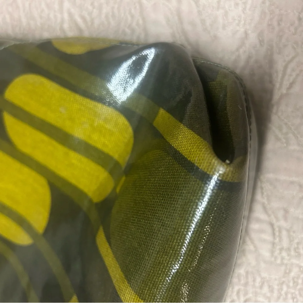 Orla Kiely Olive Green Hobo Purse Bag Multi Leaf Magnetic Clasp Leather Strap - Picture 10 of 10